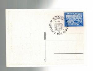 1939 September 15 Munich Germany Postcard Cover Reichstag Gaus Coat of Arms