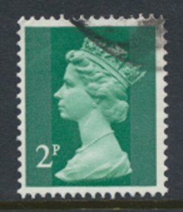 GB 2p Machin  Sc# MH25  SG X849  Used   2 bands see details & scan