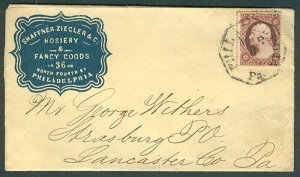 1850’s, Shaffner, Ziegler & Co., Hosiery & Fancy Goods, Philadelphia PA cameo ad