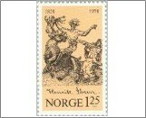 Norway Used NK 812   Peer and the Buck Reindeer Black,Chrome yellow 1.25 Krone