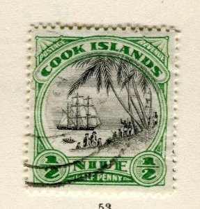 NIUE; 1932 early pictorial issue used Wmk 1/2d. value