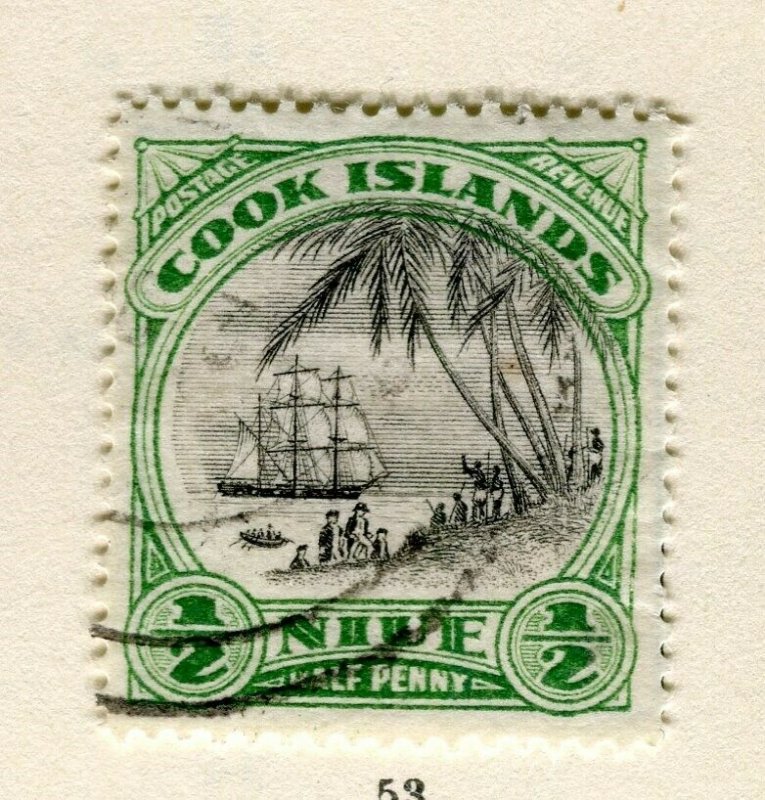 NIUE; 1932 early pictorial issue used Wmk 1/2d. value