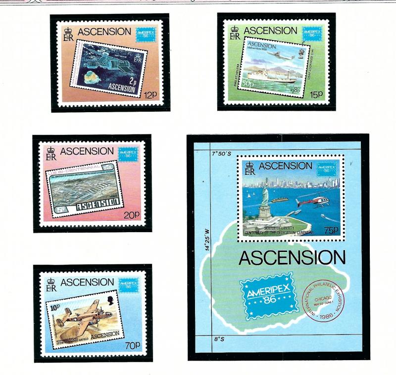 Ascension 394-98 MNH 1986 Ameripex