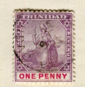 TRINIDAD; 1890s early classic QV Britannia issue used 1d. value