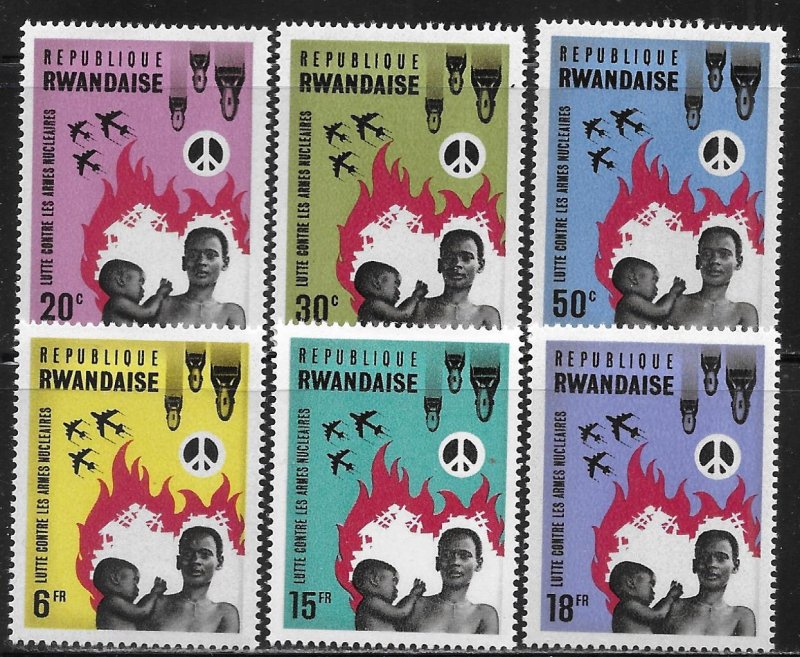 Rwanda 170-175 Campaign against Nuclear Weapons set MNH