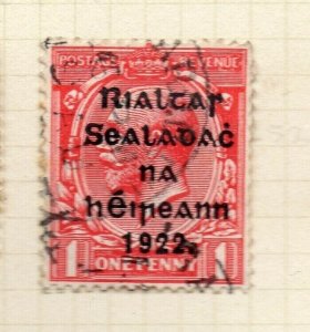 Ireland 1922 GV  Early Issue Fine Used 1d. 1922 Optd NW-185941