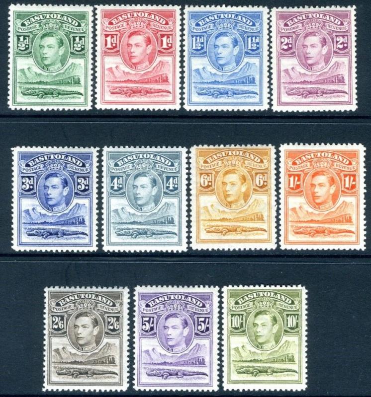 BASUTOLAND-1938 Set of 11 Values Sg 18-28 LIGHTLY MOUNTED MINT V16998