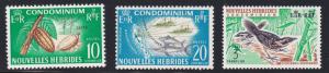 Fr. New Hebrides # 146-148, Fruit - Fish - Birds, NH, 1/2 Cat.