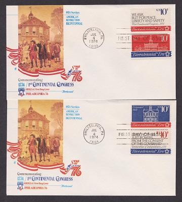 1543 - 1546 Continental Congress pair of Unaddressed Fleetwood FDCs