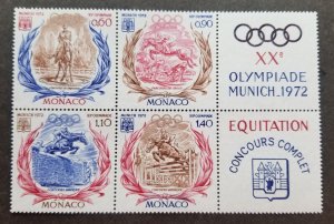 *FREE SHIP Monaco Summer Olympic Games Munich 1972 Horse Riding Sport (stamp MNH