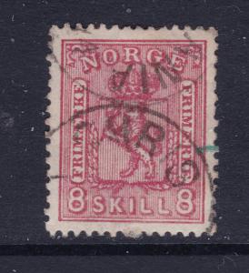 Norway an early (1867) 8Sk red used