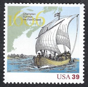 United States #4074a 39¢ Samuel de Champlain. Single from souv. sheet. MNH