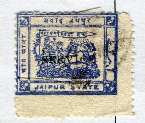 INDIA JAIPUR; 1928 early local Chariot issue SERVICE fine used value 