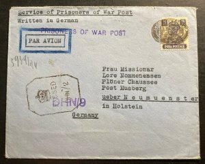 1940s Dehra Dun India POW Prisoner Of War Camp Cover to Neumunster Germany