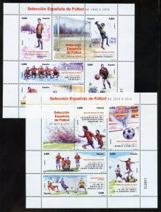 Spain 3803-04 MNH,  Spanish National Soccer Team Souvenir Sheets from 2011.
