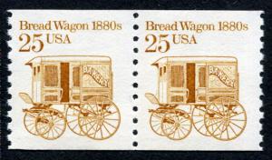 Scott #2136 25¢ Bread Wagon Coil Pair - MNH