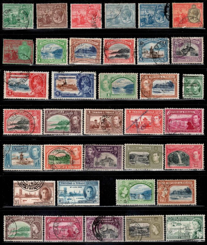 Trinidad & Tobago ~ Group of 36 Different Pre-1960 Stamps - Used, MX