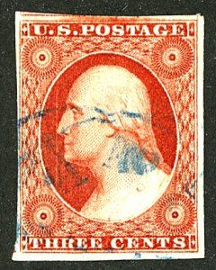 U.S. #10A USED BLUE CANCEL