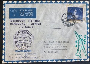 1954 Portugal Swissair special Flight Airmail Cover To Zurich Switzerland