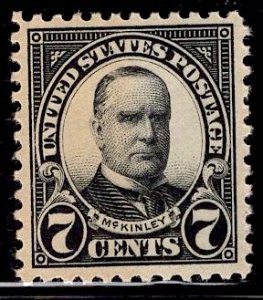 US Stamp #559 7c McKinley MINT Hinged SCV $7.25