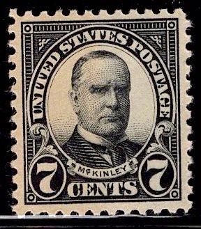 US Stamp #559 7c McKinley MINT Hinged SCV $7.25