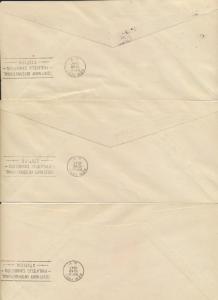 BELGIUM -NY 1947 RECORD FLIGHT SET OF COVERS(3) SABENA TO CIPEX EXPO Sc#CB4-12a