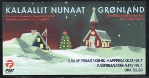 Greenland  Sc 406b 2002 Christmas stamp booklet pane in booklet mint NH