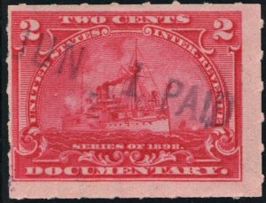 R164 2¢ Documentary Stamp (1898) Used/Date Stamp