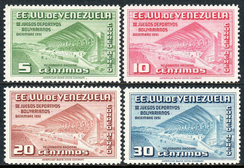 Venezuela C334-C337, MNH. 3rd Bolivarian Games. Bicycle Racecource, 1951