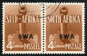 South West Africa SG118 4d Red Brown  Fine used 