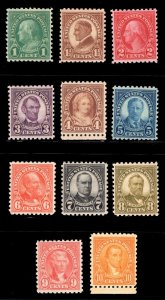 MOMEN: US STAMPS #581-591 COMPLETE SET MINT OG NH LOT #84320