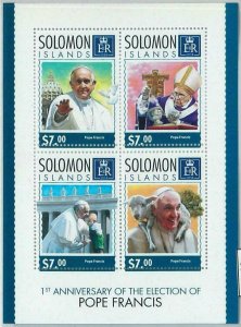 M1398 - SOLOMONS - ERROR, 2014 MISSED SHEET: Pope Francis, Religion-