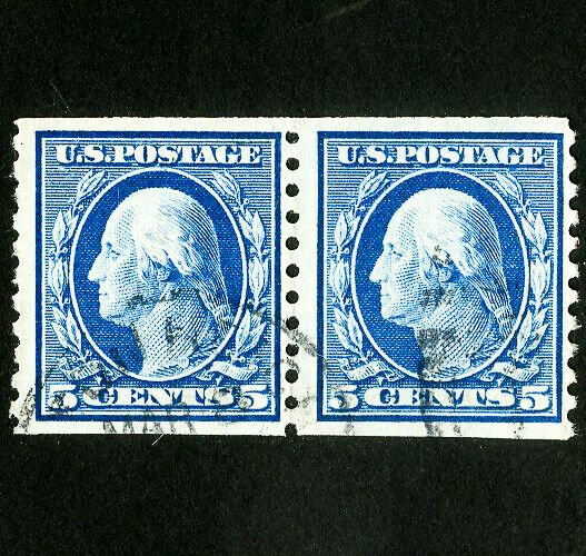 US Stamps # 447 F-VF Used pair Scott Value $375.00