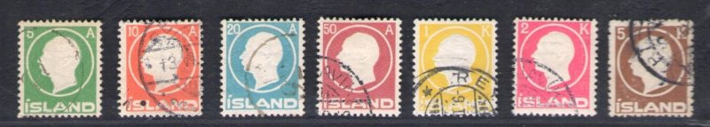 1912 Iceland, No. 68/74 - Effigy of Frederick VIII - Used Raybaudi Certified