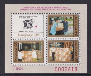 Macedonia #RA36-RA39  MNH 1993 postal tax sheet   perforated .  boxes