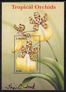 Liberia 1999 Tropical Orchids perf m/sheet #1 (Oncidium s...
