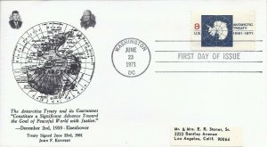 1431 8c ANTARCTIC TREATY - Antarctic Treaty - 1st Antarctic Study Group cachet