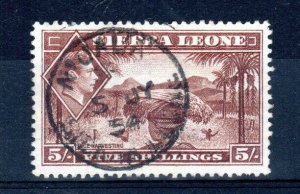 Sierra Leone 1938 5s Rice Harvesting  SG 198 FU CDS