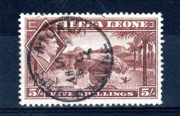 Sierra Leone 1938 5s Riz Récolte Sg 198 Fu Cds