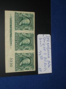 US#314 NH/VVVLH Plate Strip of 3 POFresh GEM! S1931