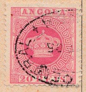 PORTUGAL COLONY ANGOLA 1885 20r Perf. 12 3/4 Used Stamp A29P33F37090-