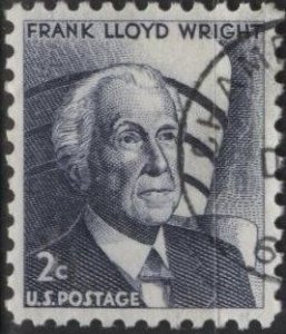 US 1280 (used) 2¢ Frank Lloyd Wright, dark blue gray (1966)