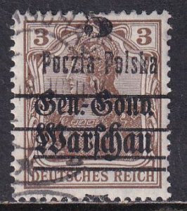 Poland 1918 Sc 17 Occupation Issue Overprint Surcharged Stamp CTO