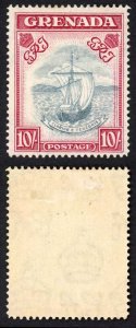 Grenada SG163b 10/- Slate blue and Bright Carmine M/M Cat 300 pounds