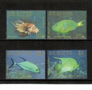 Saint Kitts 2010 - Marine Life Fish - Set of 4 Stamps - Scott #752-5 - MNH