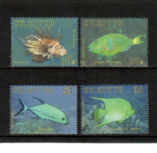 Saint Kitts 2010 - Marine Life Fish - Set of 4 Stamps - Scott #752-5 - MNH