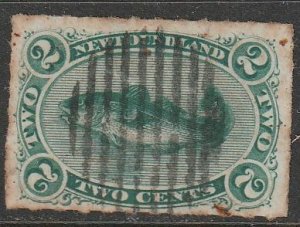 Newfoundland #38 Used Clean Back Foxing VF  (1281)