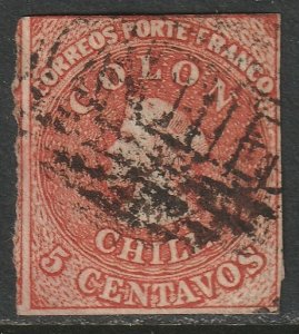 Chile 1854 Sc 3 used