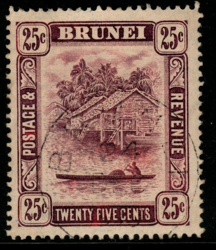 BRUNEI SG43 1912 25c DEEP LILAC FINE USED