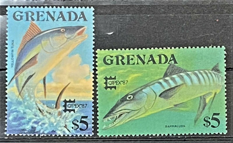 ZAYIX - 1987 Grenada #1514-1515- MNH - Fish - Marine Life